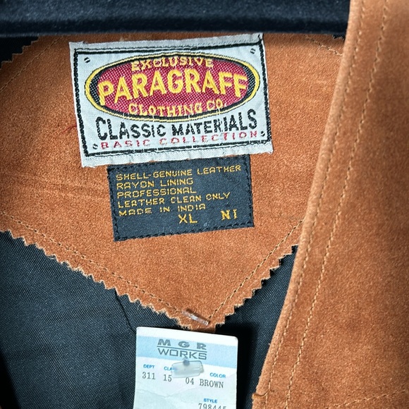Paragraff Vintage Men’s Suede Leather Vest size XL- NWT - Picture 7 of 8